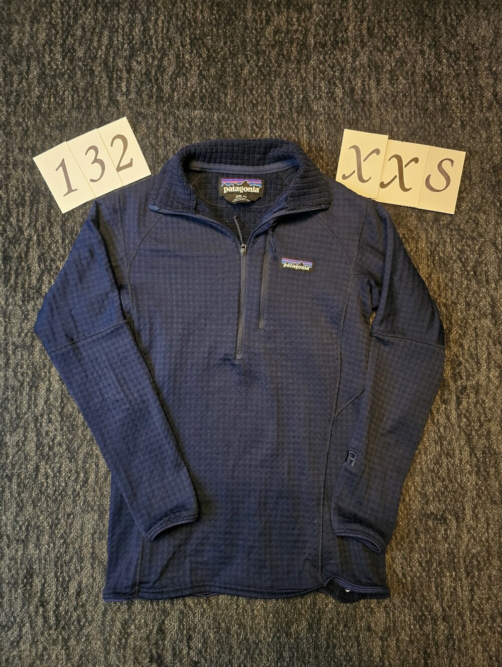 Patagonia Navy Waffle-Knit Half-Zip Pullover